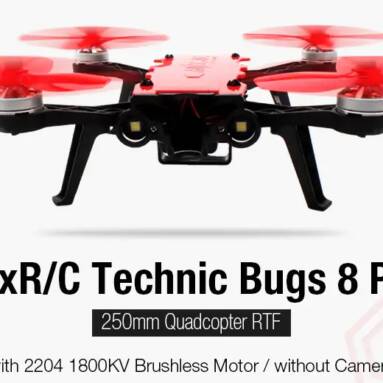 $68 with coupon for MjxR / C Technic Bugs 8 Pro 250mm Quadcopter RTF – RED from GearBest