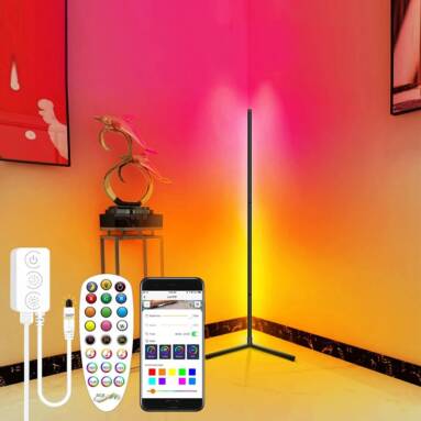 €39 with coupon for Multicolor Smart Floor Lamp Atmosphere Lamp APP Control DIY Mode with Music Sync Timer Fuction Living Room Bedroom Atmosphere Light RGB Corner Floor Light Dream Color Light Strip for Room Decoration from BANGGOOD