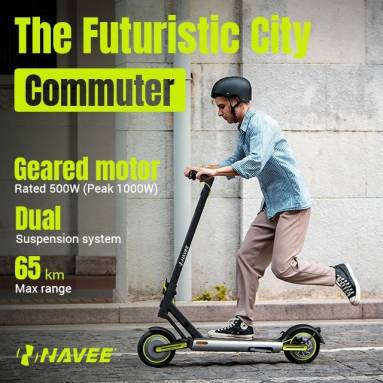 €449 with coupon for NAVEE S65 500W Geared Motor Electric Scooter from EU warehouse TOMTOP (50% Off – 4 pieces left)