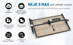 €457 with coupon for NEJE 3 MAX 10W Laser Engraver Cutter, A40640 Laser Module, 0.04*0.06mm Compressed Spot, Built-in Air Assist, NEJE WIN Software, Android App Control, 460*810mm from EU warehouse GEEKBUYING (extra $20 off paying with KLARNA in 3 installments)