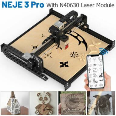 €259 with coupon for NEJE 3 Pro N40630 5.5W CNC Laser Engraver Cutter, Auto Air Assist, 0.01mm Precision, 1000mm/s, 32Bit MCU, 0.08mm Focus, APP Control, 400*410mm from EU warehouse GEEKBUYING