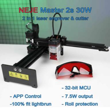 €169 with coupon for New NEJE Master 2S 30W Powerful Laser Engraving Machine Engraver Cutter 2 In 1 Adjustable Variable Focus Lens and Fixed Focal Laser Support Wireless APP Operation/32-bit MCU from EU CZ warehose BANGGOOD