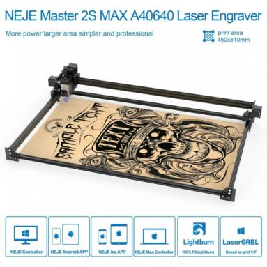 €282 with coupon for NEJE Master 2S Max 40W Laser Engraver Cutter F30130 Module Lightburn Bluetooth APP Control 460x810mm from EU CZ warehouse BANGGOOD