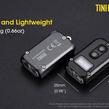 €34 with coupon for NITECORE TINI2 500 Lumen Keychain Flashlight Dual-Core USB-C Rechargeable Strong Light Mini LED Torch Made Of Titanium /Stainless Steel from BANGGOOD