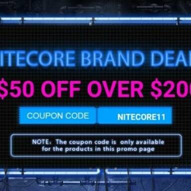 GearBest 11.11 Sale Storm for NITECORE products $50 off over $200