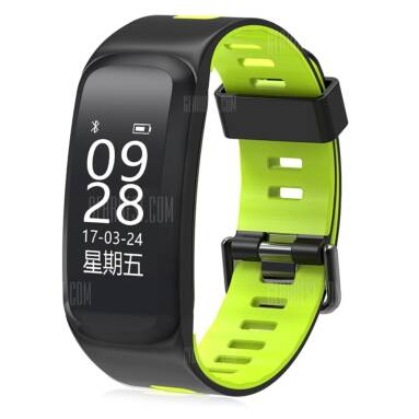 $19 with coupon for NO.1 F4 Heart Rate Smartband  –  GREEN from GearBest