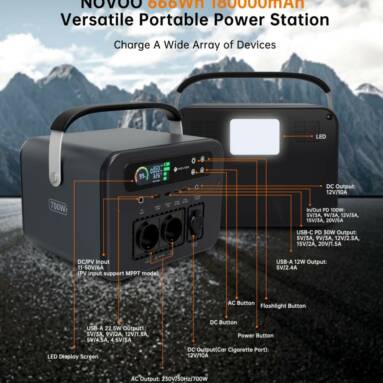 €384 with coupon for NOVOO RPS700 700W Portable Power Station from EU warehouse GEEKBUYING