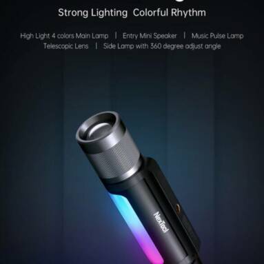 €38 with coupon for Nextool 12 In 1 900lm 245M Music Flashlight Telescopic Focus Long Range Waterproof LED Torch With 18650 Power Bank System & Mini Speaker & 360°Side Light from EU CZ warehouse BANGGOOD