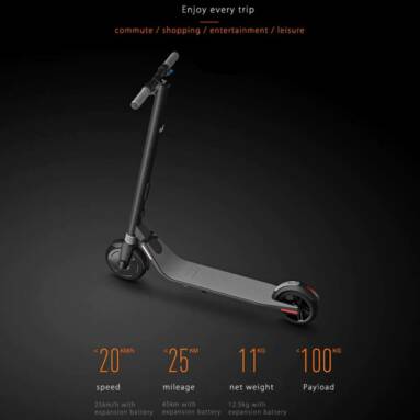 €287 with coupon for Ninebot Segway ES1 No. 9 Folding Electric Scooter from Xiaomi Mijia – BLACK from GearBest