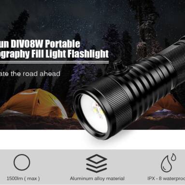 €62 with coupon for Nitesun DIV08W Portable 1500lm Photography Fill Light Flashlight for Daily Use from GEARBEST