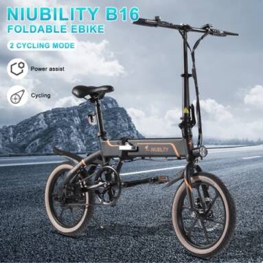 €564 with coupon for NIUBILITY B16 Electric Moped Folding Bike 16 Inch 42V 10.4Ah Battery 350W Motor Max 25km/h Double Disc Brake Variable Speed System from EU warehouse GEEKMAXI