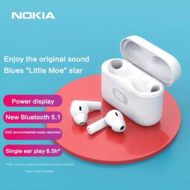 €27 with coupon for Nokia E3102 TWS bluetooth 5.1 Earphones LED Digital Display Headset 13mm Driver HiFi Stereo Noise Cancelling Touch Control Headphones with Mic from BANGGOOD