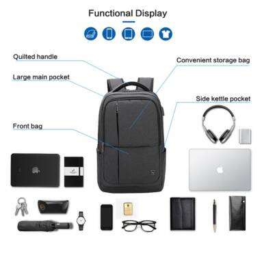 $36 with coupon for OIWAS 17 Inch Laptop Backpack Business Bag for Men – BLACK