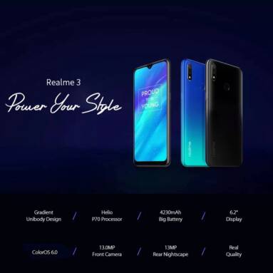 $139 with coupon for OPPO Realme 3 4G Phablet 3GB RAM 32GB ROM Global Version – Ocean Blue from GEARBEST