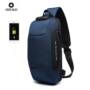 OZUKO Chest Bag USB External Charging Anti-theft Crossbody Bag Waterproof Shoulder Bag for Camping Travel