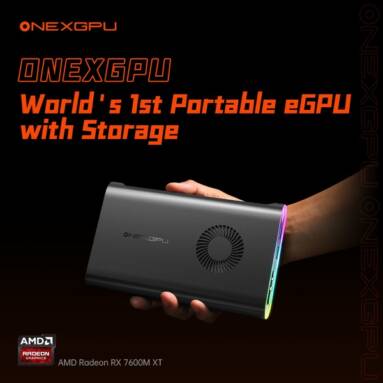 €649 with coupon for One Netbook ONEXGPU e-GPU Dock with AMD Radeon RX 7600M XT GPU 8GB Storage from GEEKBUYING