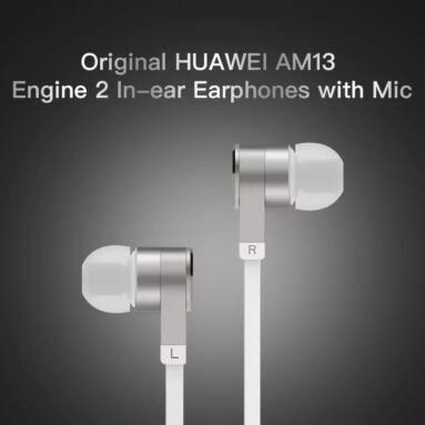 $11 with coupon for Original HUAWEI AM13 Engine 2 In-ear Earphones with Mic – SILVER from GearBest