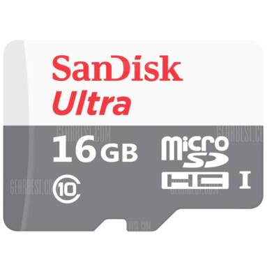 $4 with coupon for Original SanDisk 16GB Micro SDHC Card Class 10  –  16GB  WHITE from GearBest