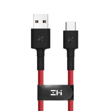 €5 with coupon for Original Xiaomi ZMI Braided USB Type-C 1M Charging Phone Cable for Samsung Oneplus 5T – Red from BANGGOOD