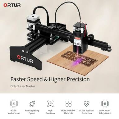 €197 with coupon for Ortur Laser Master 20w Desktop Laser Engraver Cutter Laser Engraving Machine 32-bit Motherboard LaserGRBL Control Software Easy to Install – Black EU Plug 20w from EU Warehouse GEARBEST