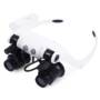 Outdoor Headband Magnifier with 2 LEDs Repairing Tool  -  WHITE