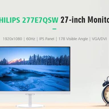 €213 with coupon for PHILIPS 277E7QSW 27-inch Frameless Monitor – WHITE  from GearBest