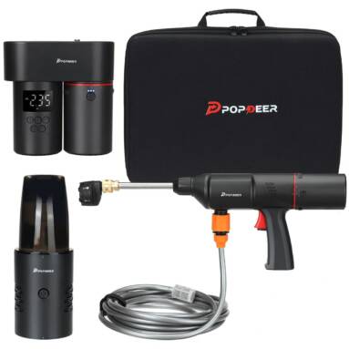 €176 with coupon for POPDEER Multifunctional 4-in-1 Cordless Tire Inflator Pump + Car Wash Gun + Vacuum Cleaner + Cordless Power Bank Charger from EU warehouse BANGGOOD
