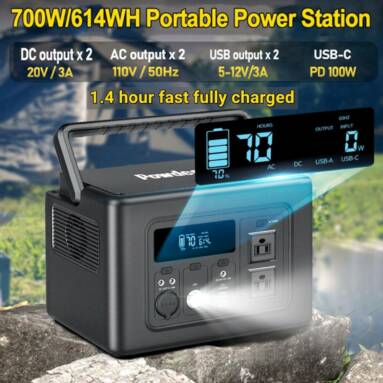 €265 with coupon for POWDEOM EV700 700W 614WH Portable LiFePO4 Battery Power Station from EU CZ warehouse BANGGOOD