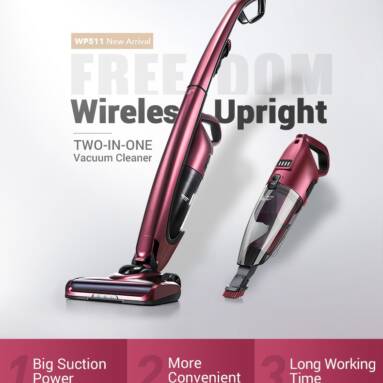 €83 with coupon for PUPPYOO WP511 2-in-1 Cordless Handheld and Stick Vacuum Cleaner with High-power Long-lasting and 7Kpa Suction Power from BANGGOOD