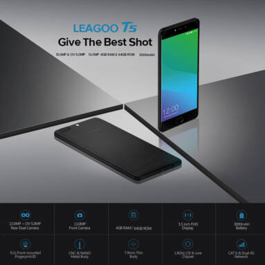 36% OFF LEAGOO T5 4G Dual-Back-Camera Smartphone 4+64G,limited offer $128.99 from TOMTOP Technology Co., Ltd
