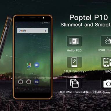 $189 with coupon for Poptel P10 4G Phablet – ORANGE (+ FREE gifts) from GEARBEST
