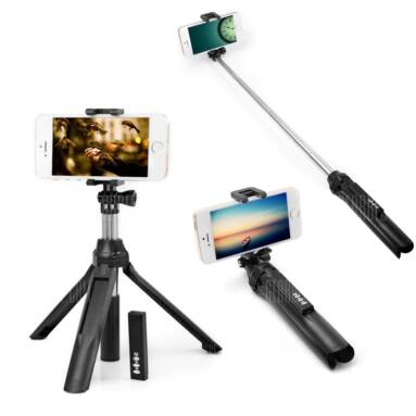 $6 with coupon for Portable Bluetooth 4.0 Camera Selfie Monopod for iPhone X  –  BLACK from GearBest