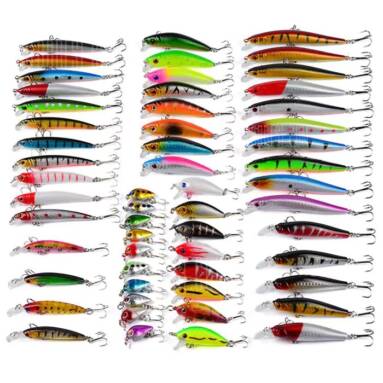$29 with coupon for Proberos DWS560 56-piece Set ABS Plastic Fishing Lures from GearBest