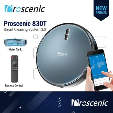 €112 with coupon for Proscenic 830T 2 in 1 WLAN Robot Vacuum Cleaner 2000PA Suction Smart App Control with Wet Cleaning from EU warehouse GEEKBUYING