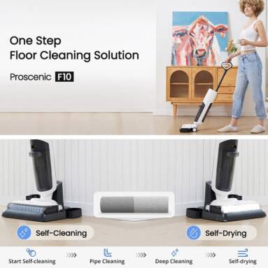 €169 with coupon for Proscenic F10 Cordless Wet Dry Vacuum Cleaner from EU warehouse GEEKBUYING