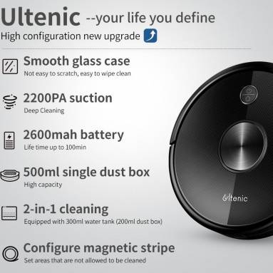 €161 with coupon for Ultenic D5S PRO Robot Vacuum Cleaner, Wi-Fi & Alexa Control, 2200Pa Max Suction Super-Thin, Auto Carpet Boost Dust Cleaner from EU warehouse GSHOPPER