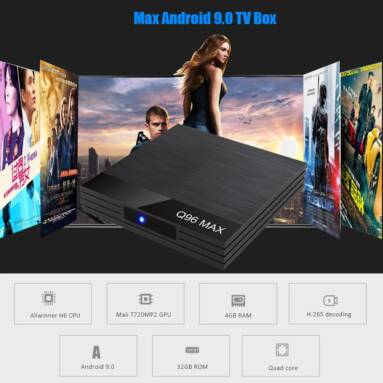 $39 with coupon for Q96 Max Android 9.0 TV Box 4GB RAM + 32GB ROM – Black EU Plug from GEARBEST