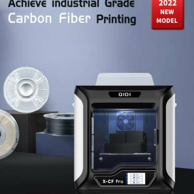 €1210 with coupon for QIDI TECH X-CF Pro Carbon Fiber Nylon 3D Printer 300 X 250 X 300mm, Auto Leveling, Dual Z Axis, TMC2209 Driver, PEI Plate from EU warehouse GSHOPPER