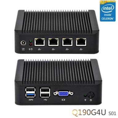 €148 with coupon for QOTOM Mini PC Q190G4 With 4 LAN Port Intel Celeron J1900 2 GHz to 2.41 GHz Pfsense as Router Firewall Quad Core 2 GHz 4G RAM 32G SSD from BANGGOOD