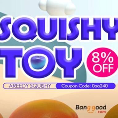 8% OFF Coupon for Areedy Squishy Toys from BANGGOOD TECHNOLOGY CO., LIMITED