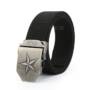 Quick Dry Adjustable Military Tactical Weaving Nylon Waist Belt Pentagram Shape Metal Buckle  -  BLACK