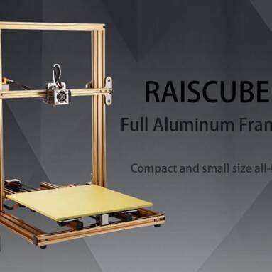 €296 with coupon for RAISCUBE T8 / T9 Quick Assembly Aluminum-alloy 3D Printer – GOLD T8 / EU PLUG from Gearbest