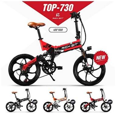 €1016 with coupon for RICH BIT TOP-730 48V 250W 8Ah 20inch Folding Moped Electric Bike 32km/h Top Speed 45-50km Mileage Outdoor Cycling Mountain Bicycle – Red EU UK WAREHOUSE from BANGGOOD