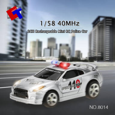 Get 48% Off For Create Toys NO.8014 1/58 2CH 40MHz High Speed Mini RC Police Car from RCMOMENT