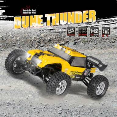 Get 36% Off For HBX 12891 1/12 2.4G 4WD Waterproof Desert Truck Off-Road Buggy RTR RC Car with LED Lights from RCMOMENT