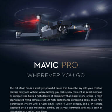 $270 for Original DJI Mavic Pro Foldable Obstacle Avoidance FPV RC Quadcopter with 4K Camera OcuSync Live View System,free shipping $929(Code:TT7139) from TOMTOP Technology Co., Ltd