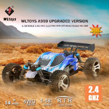 55% OFF Wltoys A959 Upgraded Version 1/18 Scale 2.4G RC Car,limited offer $45.99 from TOMTOP Technology Co., Ltd