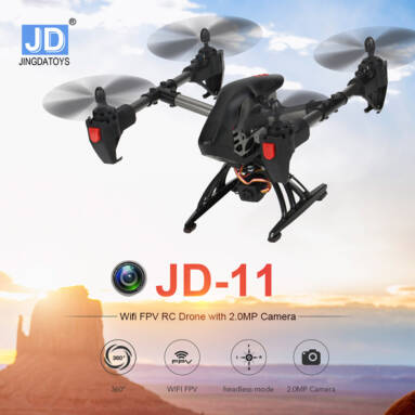 $8 Off JDTOYS JD-11 Wifi FPV 2.0MP HD Camera  RC Quadcopter,free shipping$61.99(Code:TT7885E) from TOMTOP Technology Co., Ltd