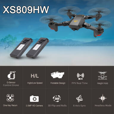 Only $51.99 For VISUO XS809HW 2.0MP Drone with code EDM50 from RCMOMENT