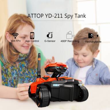 Get 43% Off For ATTOP YD-211 Wifi FPV 0.3MP Camera App Remote Control Spy Tank from RCMOMENT